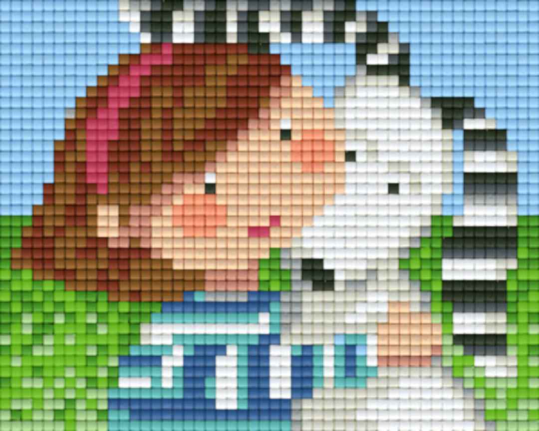 Dog With Owner One [1] Baseplate PixelHobby Mini-mosaic Art Kits image 0